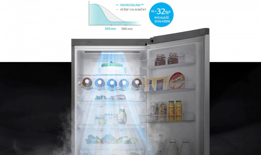 Rychlejší a rovnoměrnější zchlazení v chladničce