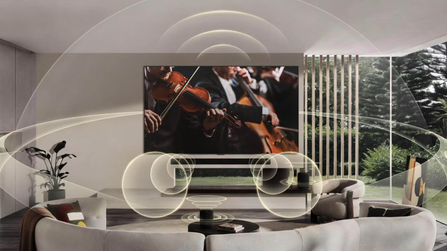 Plně prostorový zvukový systém od LG TV a Soundbar v synchronizaci