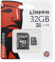 Kingston microSDHC karta 32GB class 10 + adaptér