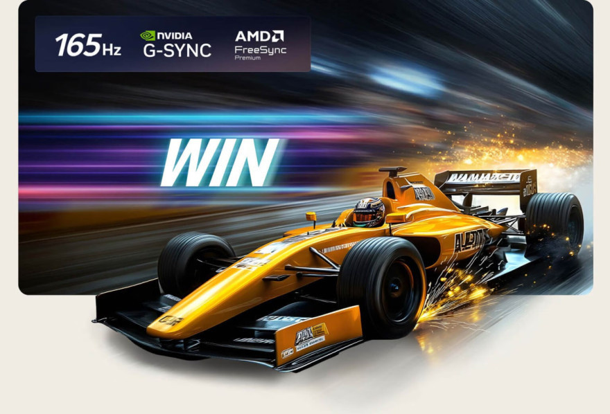 Hrajte v rozlišení 4K 165 Hz s technologií G-Sync a kompatibilitou s AMD FreeSync