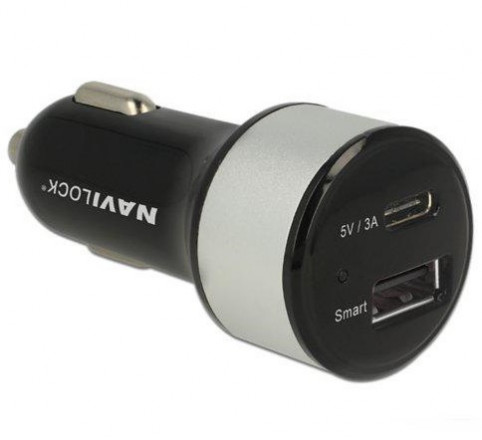 Autonabíječka Navilock 1 x USB-C + 1 x USB-A