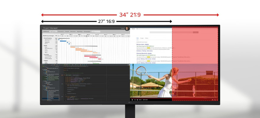 21:9 WQHD IPS displej
