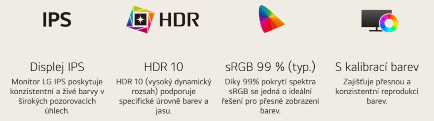 Realistické barvy díky technologii IPS