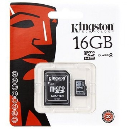 Kingston microSDHC karta 16GB class 10 + adaptér