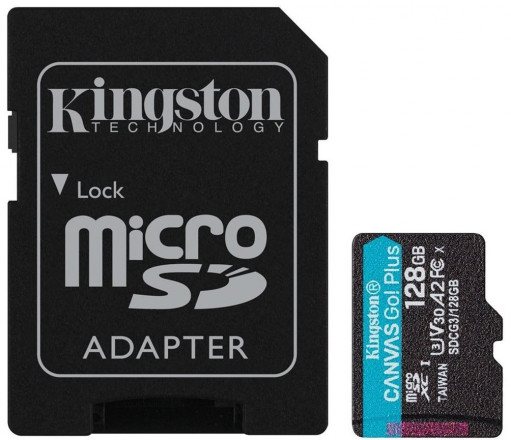 Kingston microSDCG3 Canvas Go! Plus karta 128 GB + adaptér