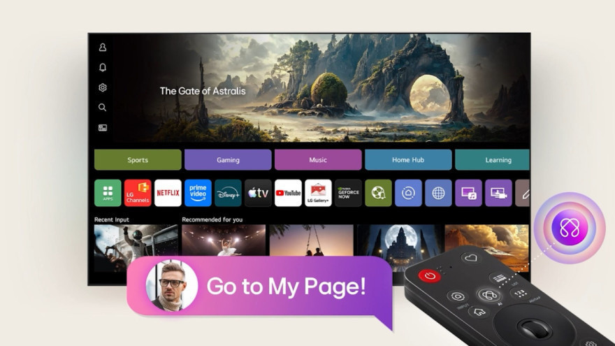 LG AI TV rozpozná váš hlas a přenese vás na stránku My Page přizpůsobenou přímo vám!