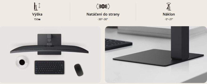 Minimalistický design s elegantním stojanem
