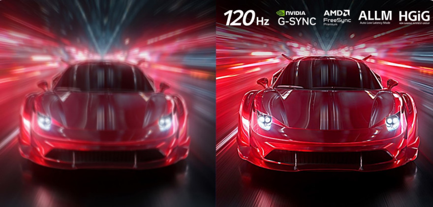Hrajte v rozlišení 4K 120 Hz s technologií G-Sync a kompatibilitou s AMD FreeSync