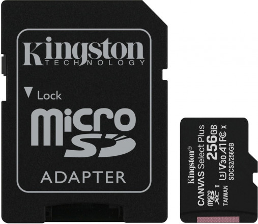 Kingston microSDCS2 Canvas Select Plus karta 256 GB + adaptér