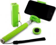 XLAYER Selfie-Stick a Powerbank 2600 mAh zelená