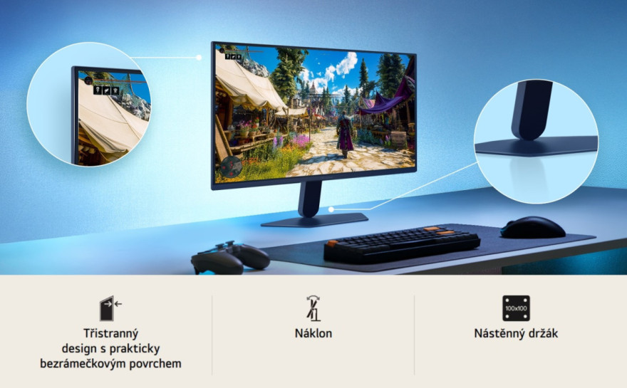 Prakticky bez okrajů, vizuálně vylepšený