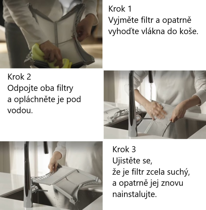 Udržuje prádlo i sušičku čisté